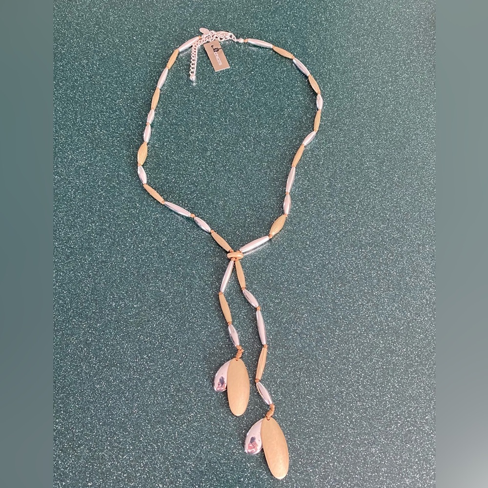 NWT Chico’s gold and silver fashion necklace “Jaelyn Y Necklace”